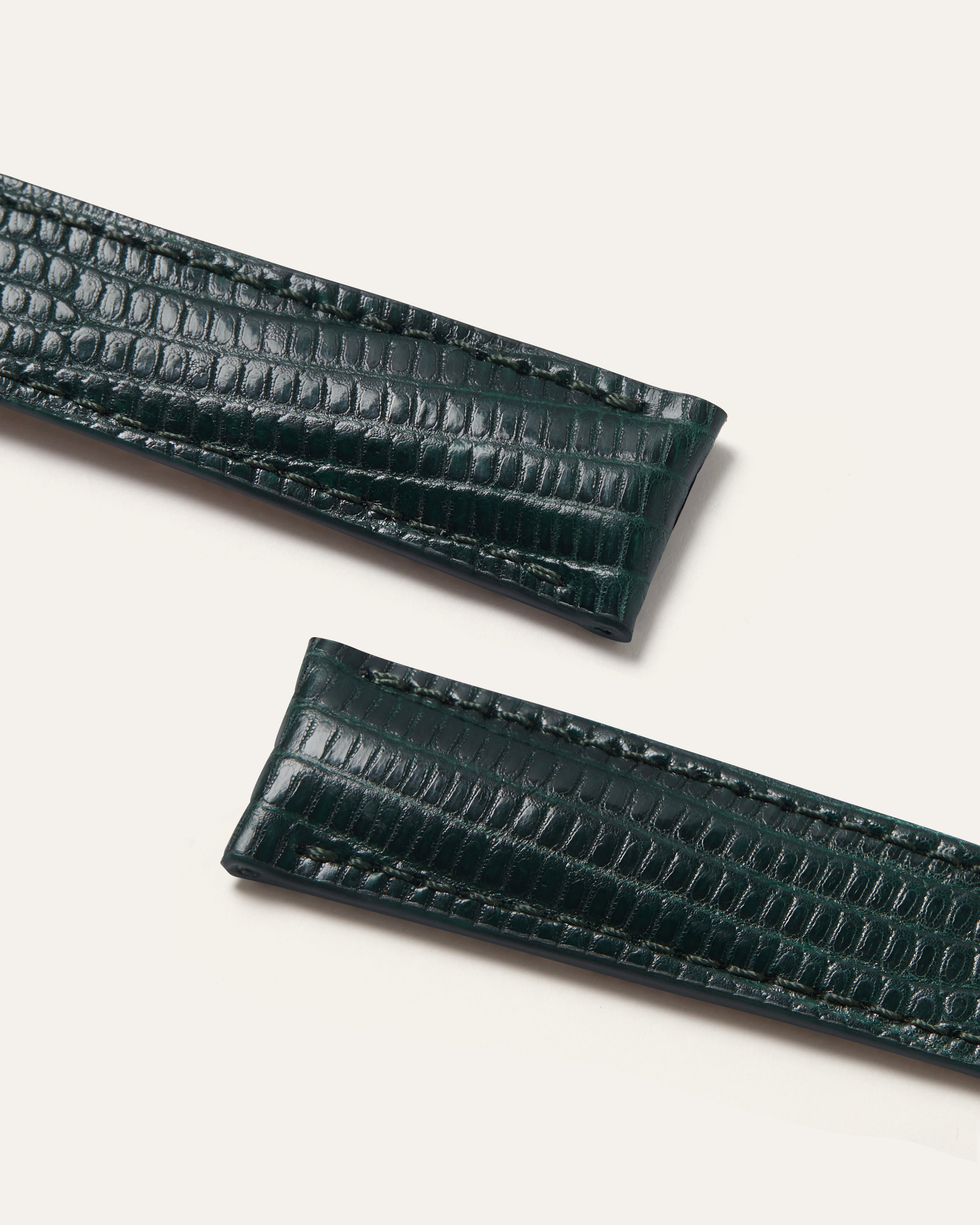 Lizard Classic Watch Strap in Shiny British Green