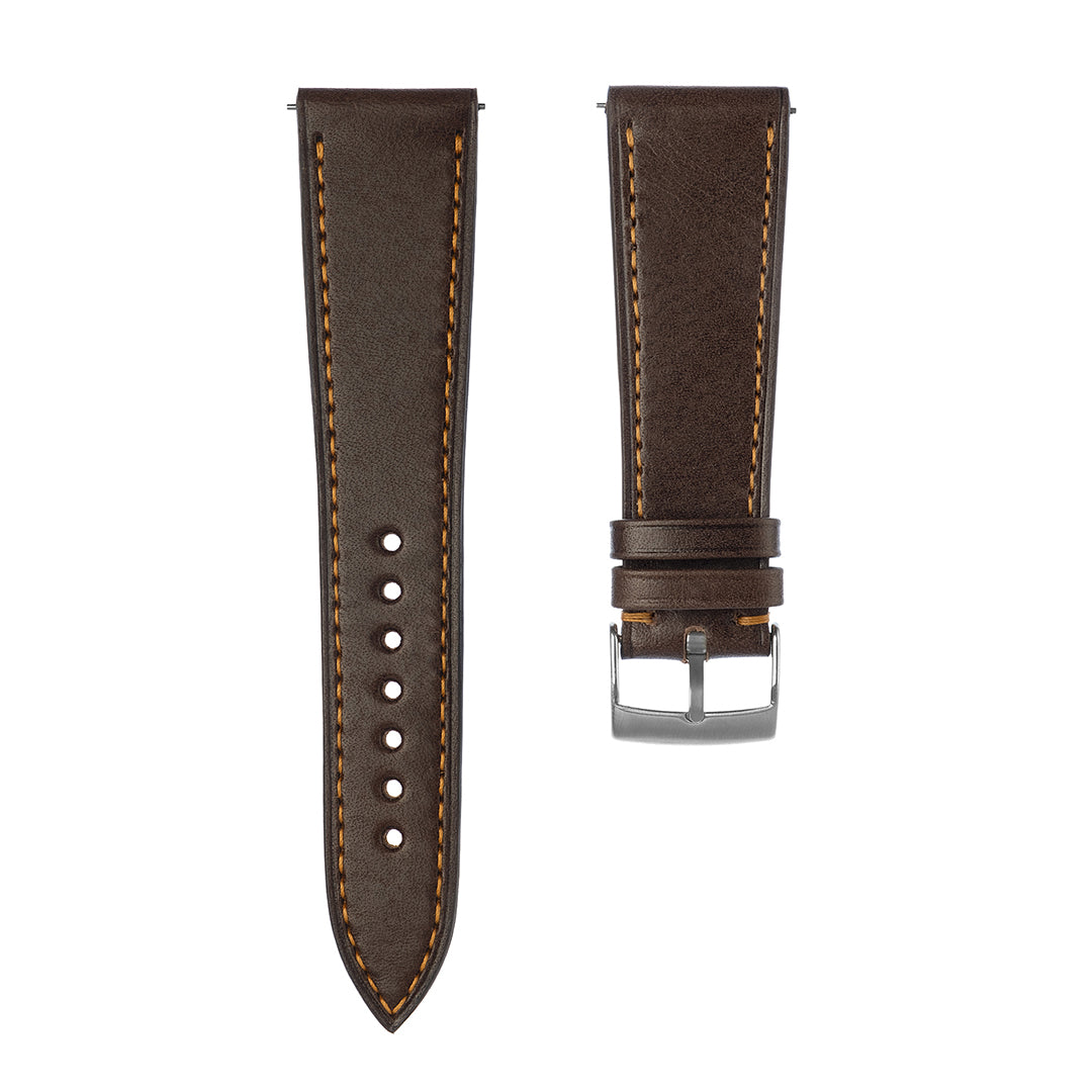 Vegan Leather Watch Strap Vintage Dark Brown