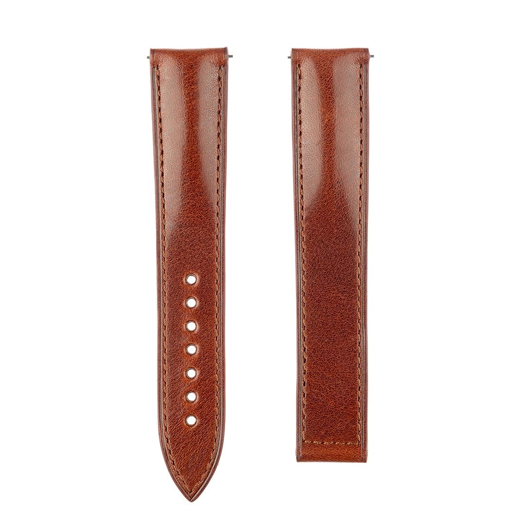 Omega Style Deployant Strap Tuscany Leather Brown