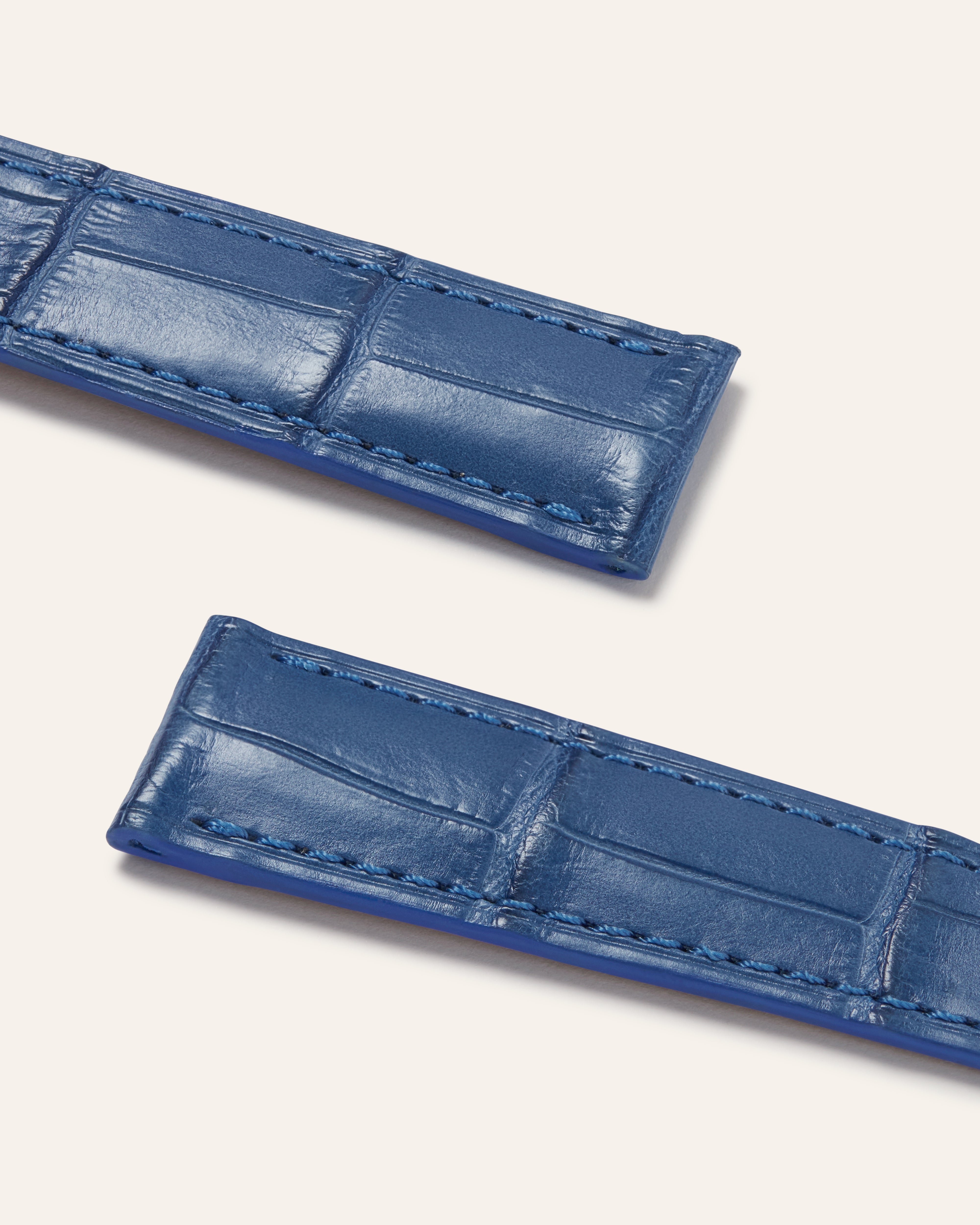 Alligator Classic Watch Strap in Matte Sapphire Square Scales