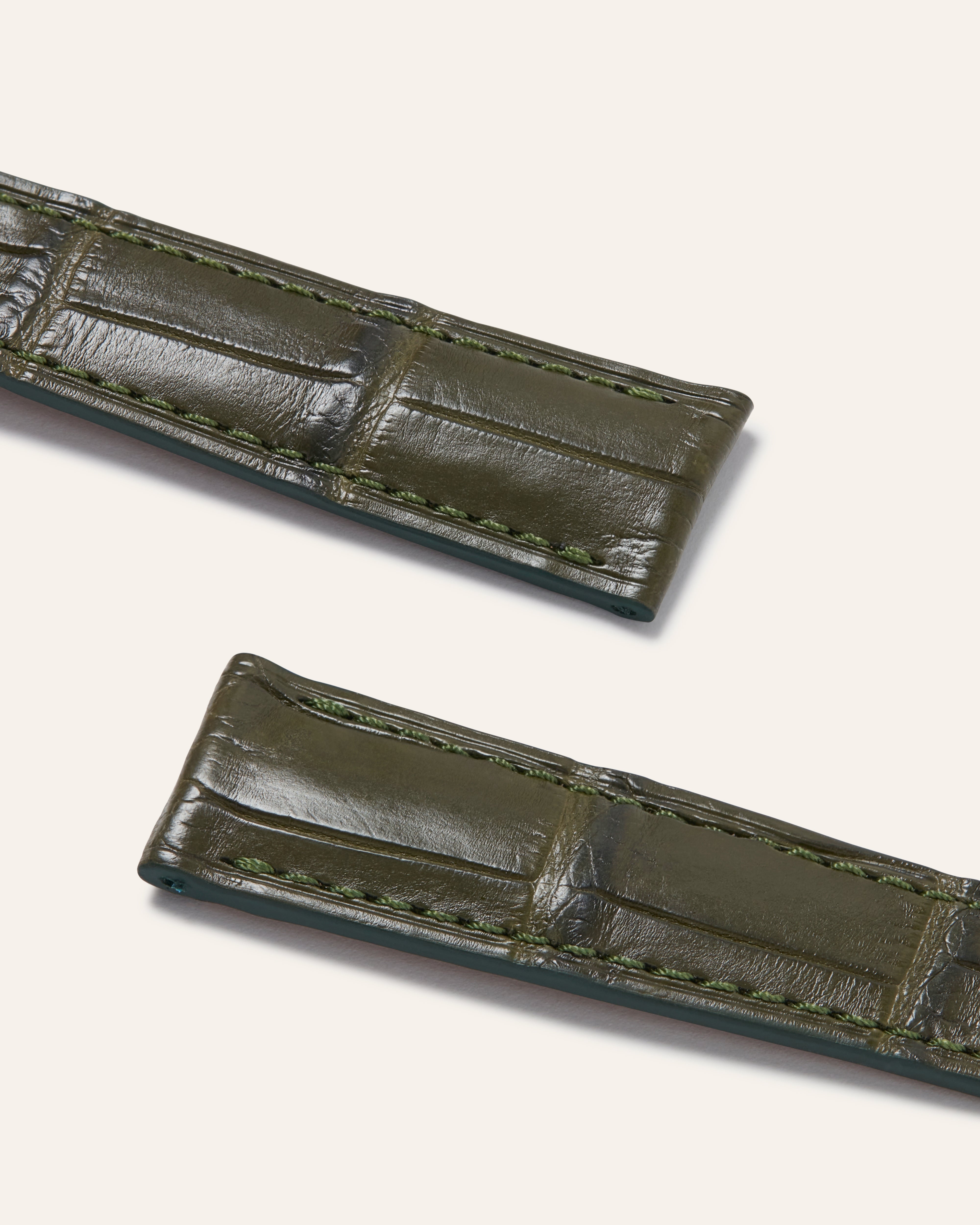 Alligator Classic Watch Strap in Matte Army Square Scales