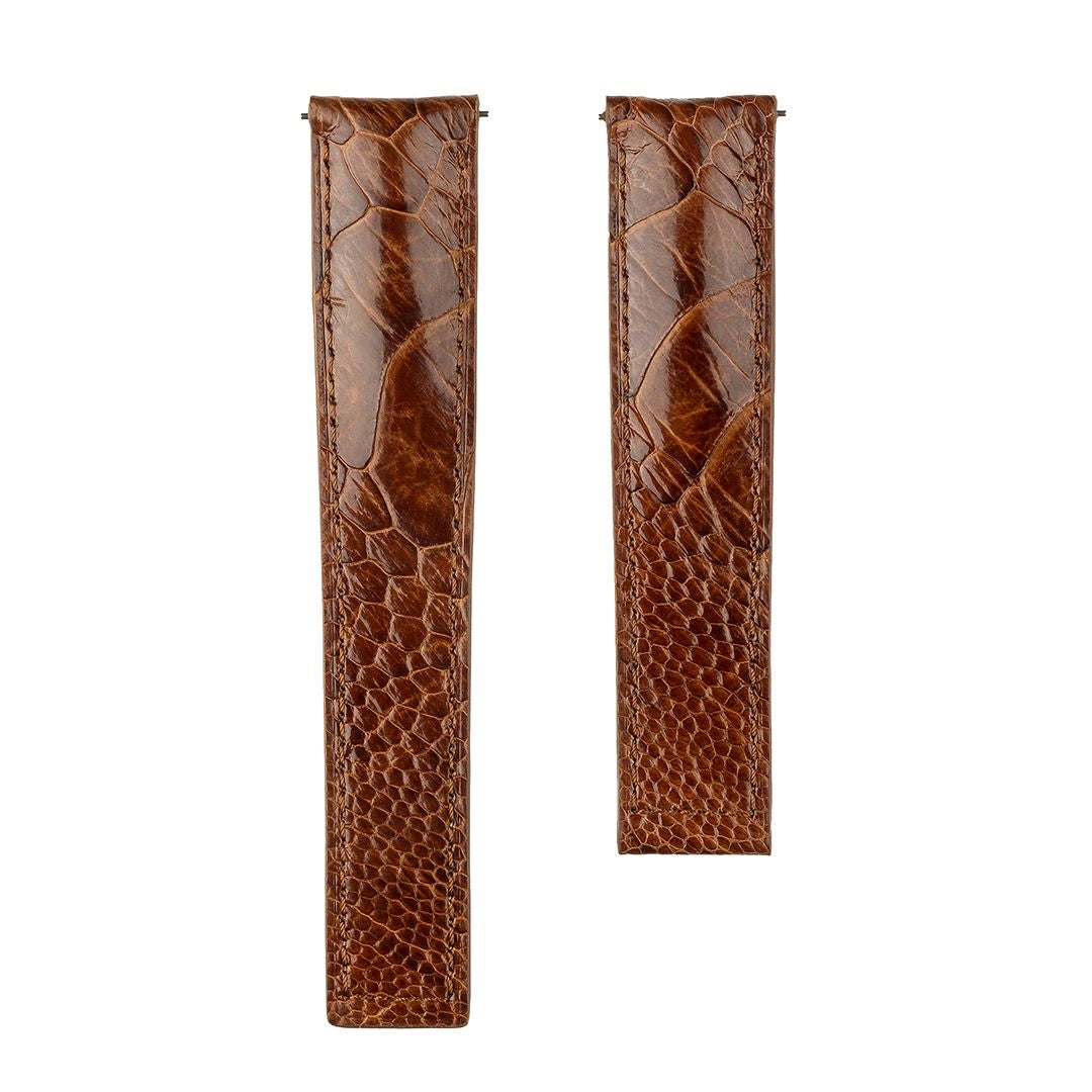 Tag Heuer Style Deployant Strap Ostrich Cognac Brown