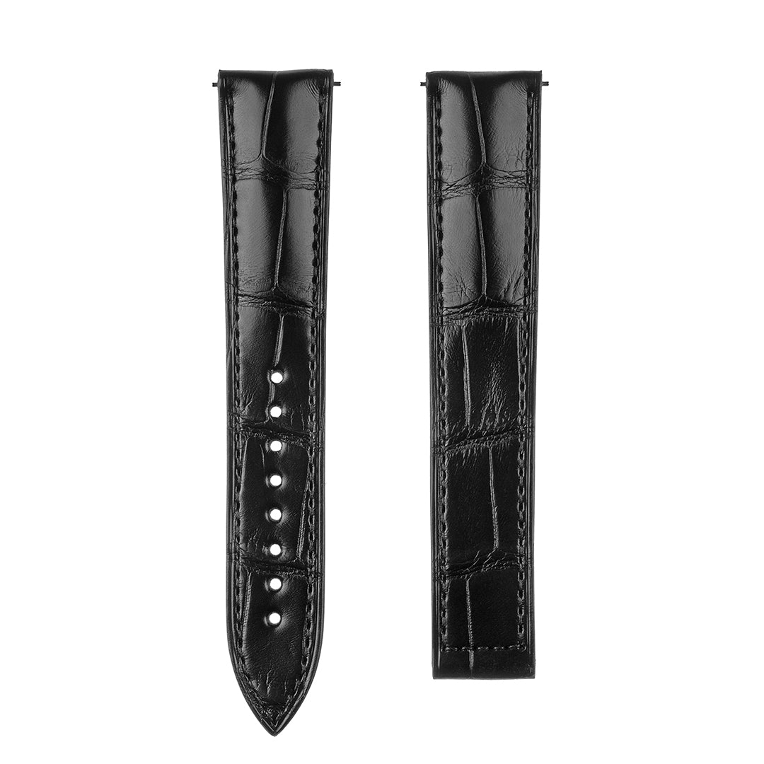 Jet Black Alligator Deployant Strap