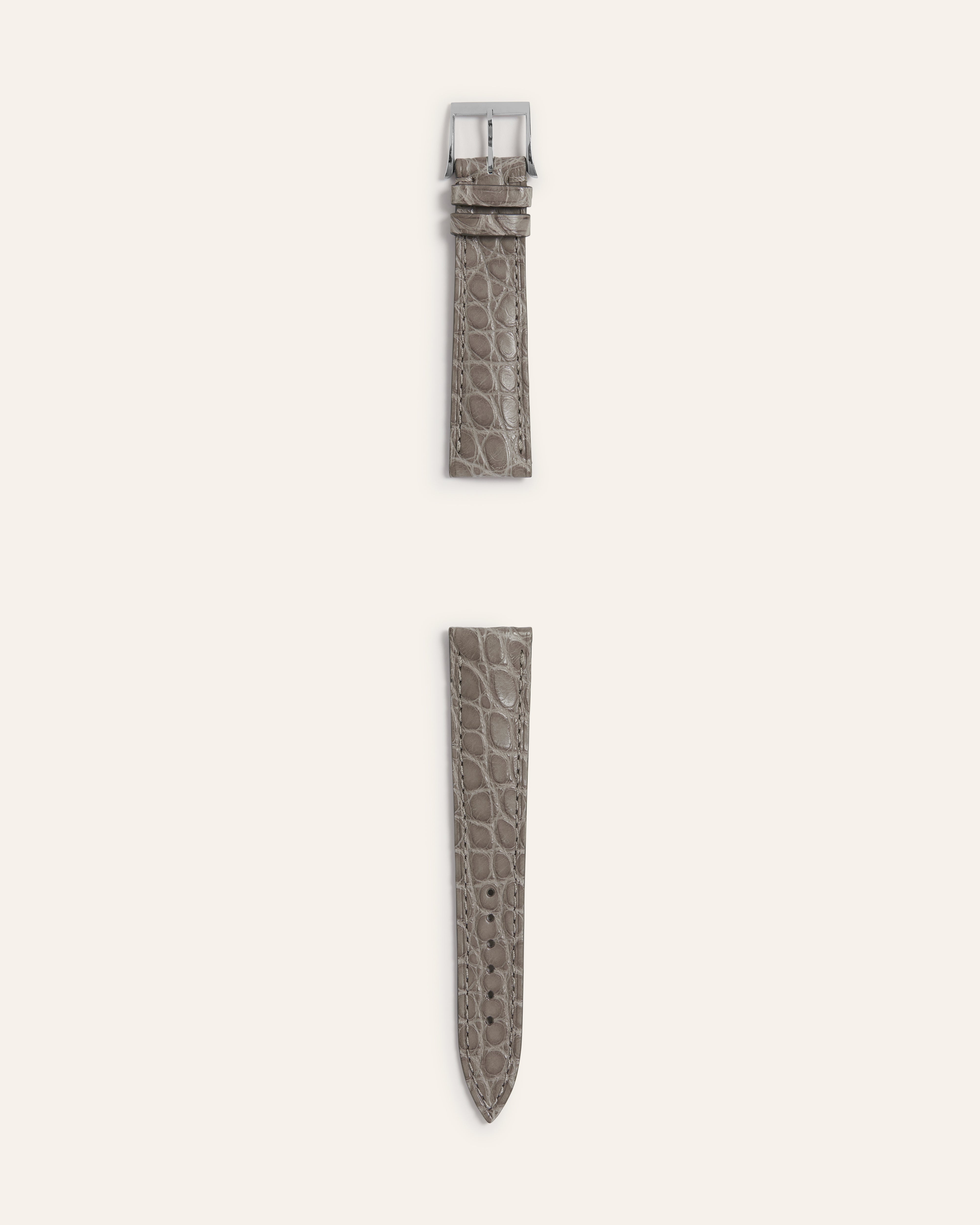 Alligator Classic Watch Strap in Matte Taupe Round Scales