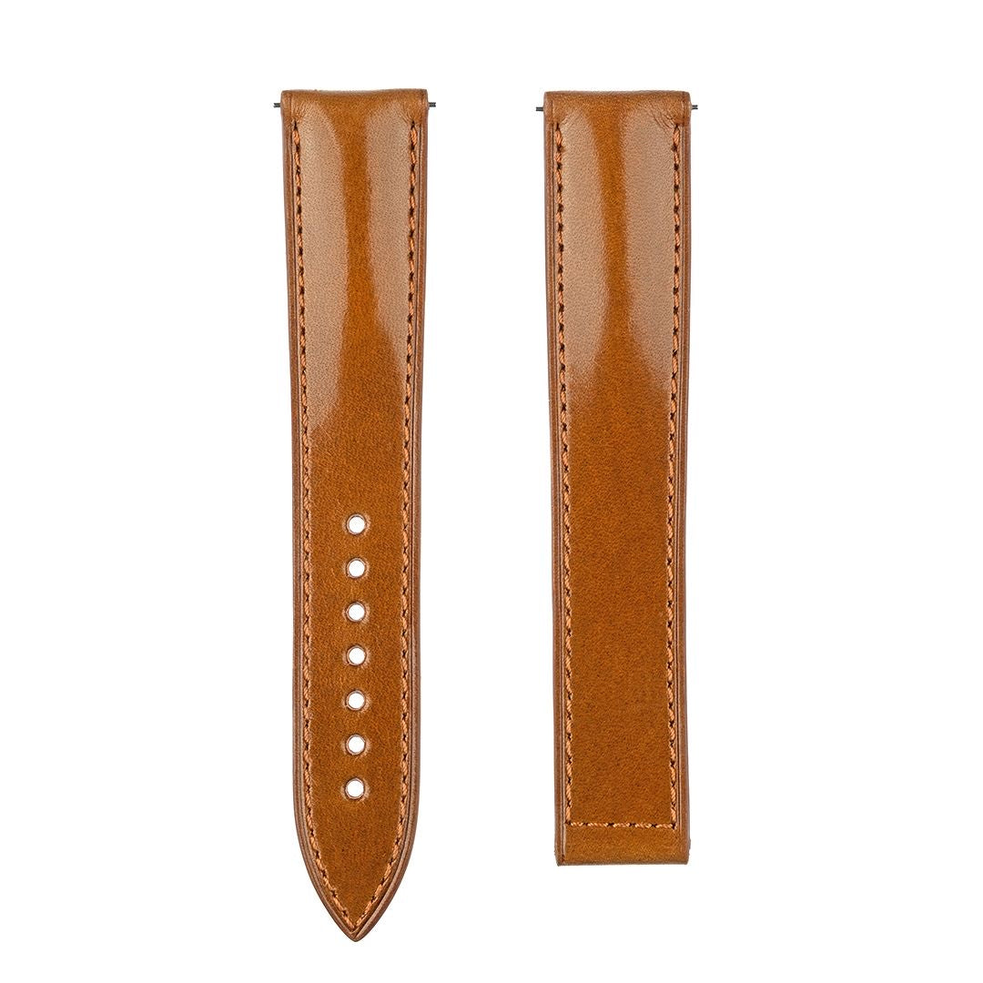 Omega Style Deployant Strap Tuscany Leather Tan Brown