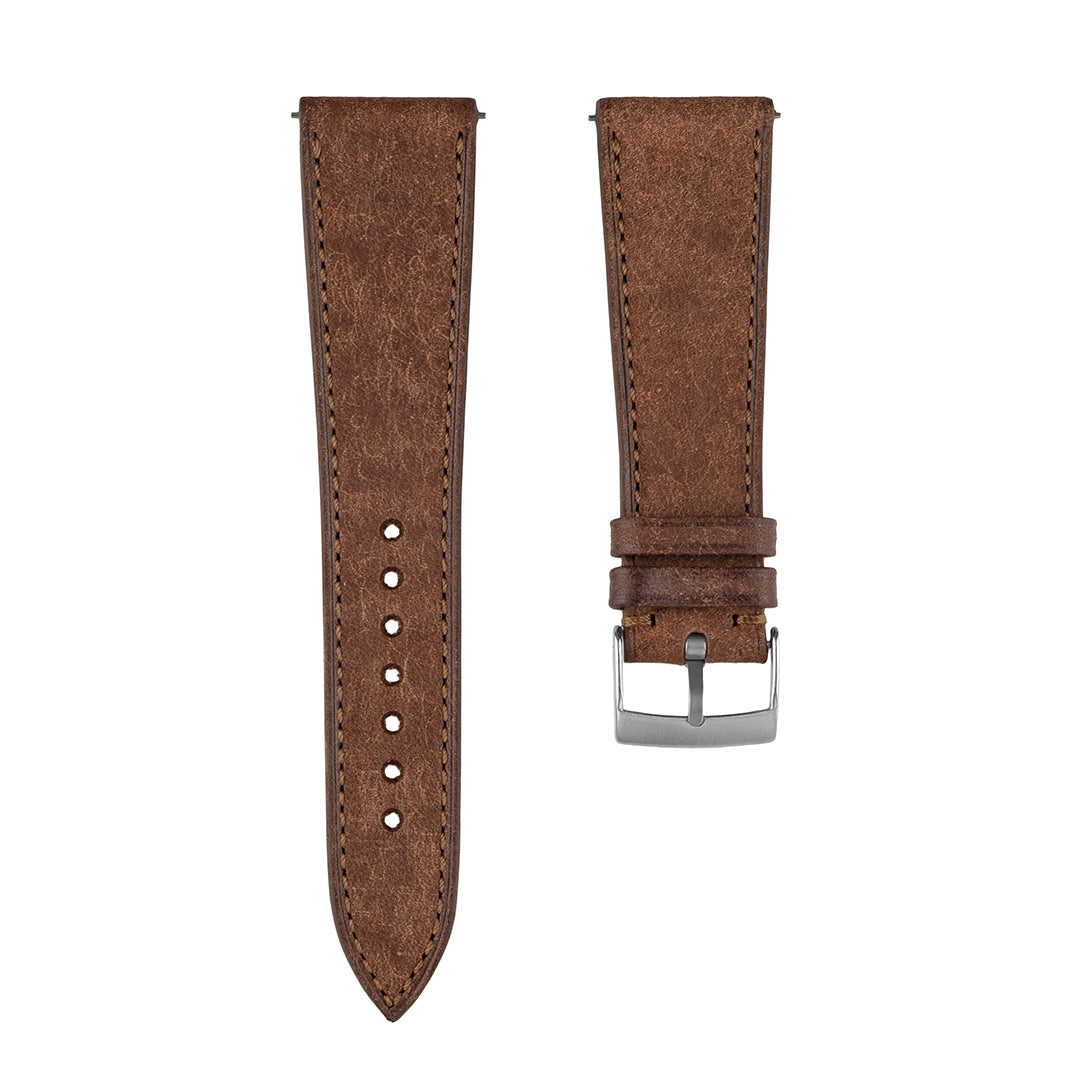 Vintage Italian Leather Watch Strap Dark Brown