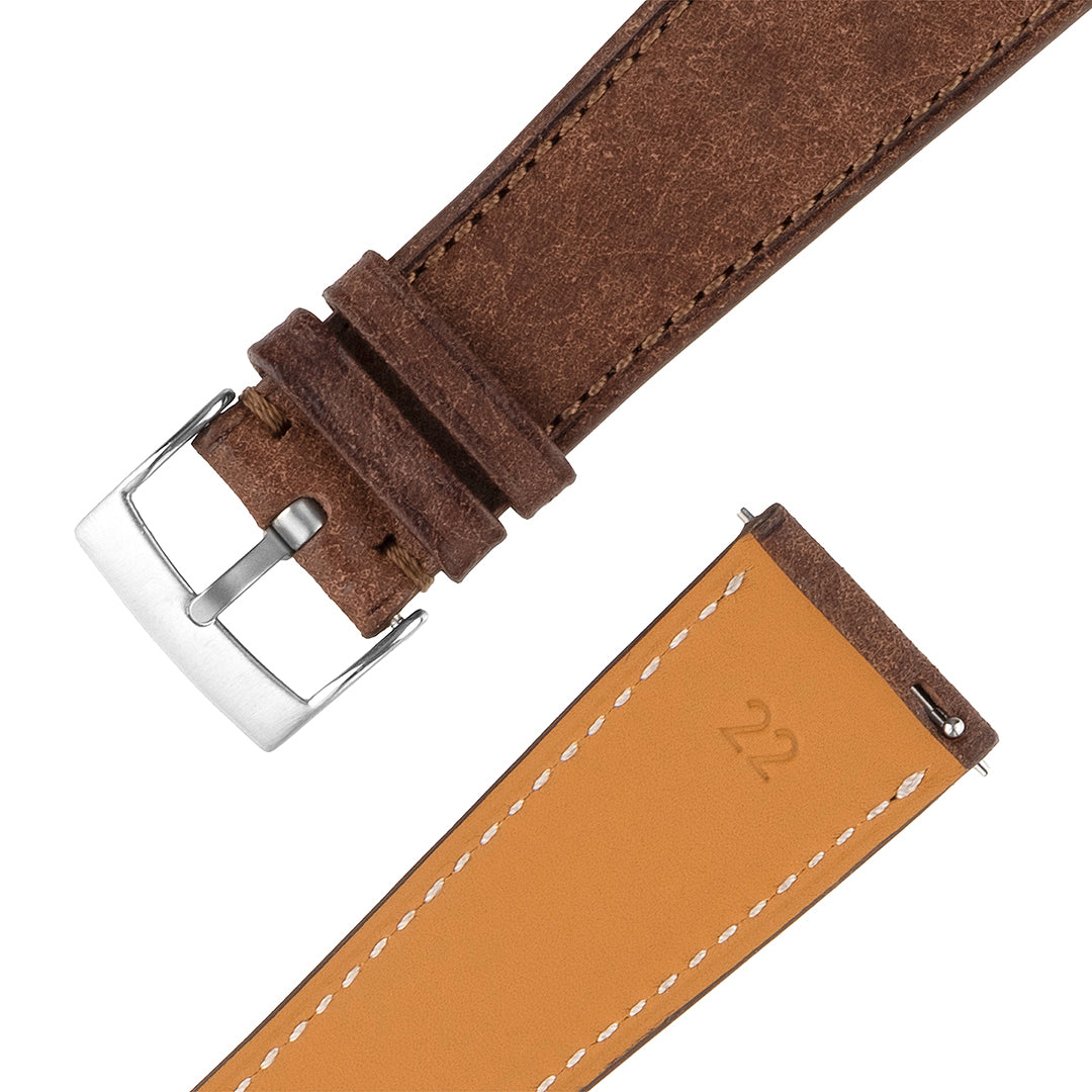 Vintage Italian Leather Watch Strap Dark Brown