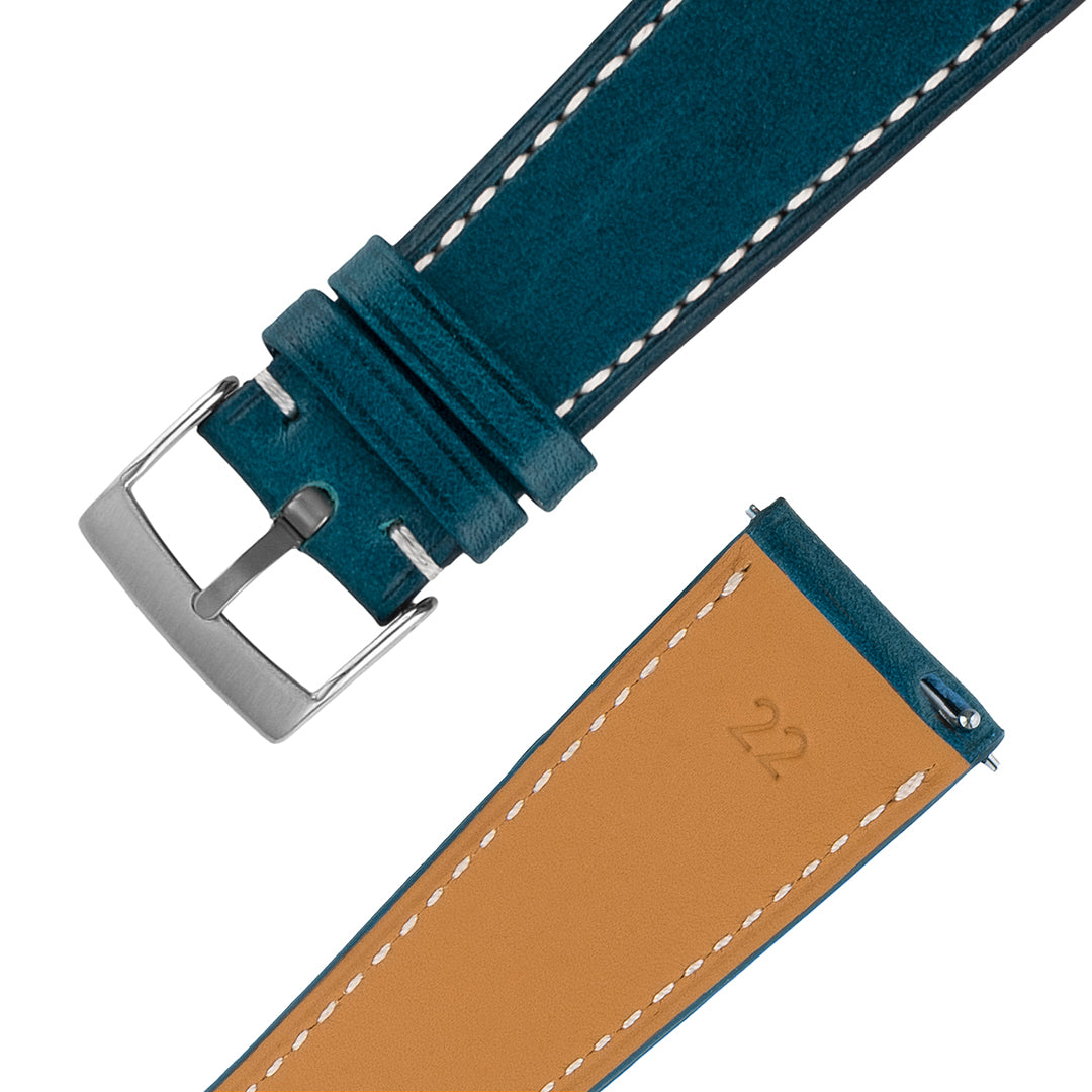 Italian Leather Watch Strap Navy Blue