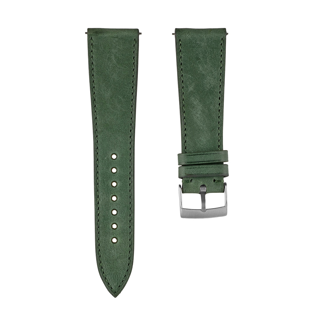 Italian Leather Watch Strap Olive Green