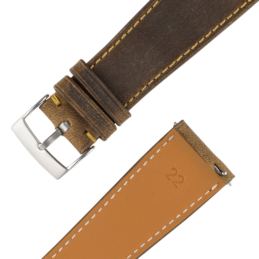 Horween Leather Watch Strap Vintage Golden Brown