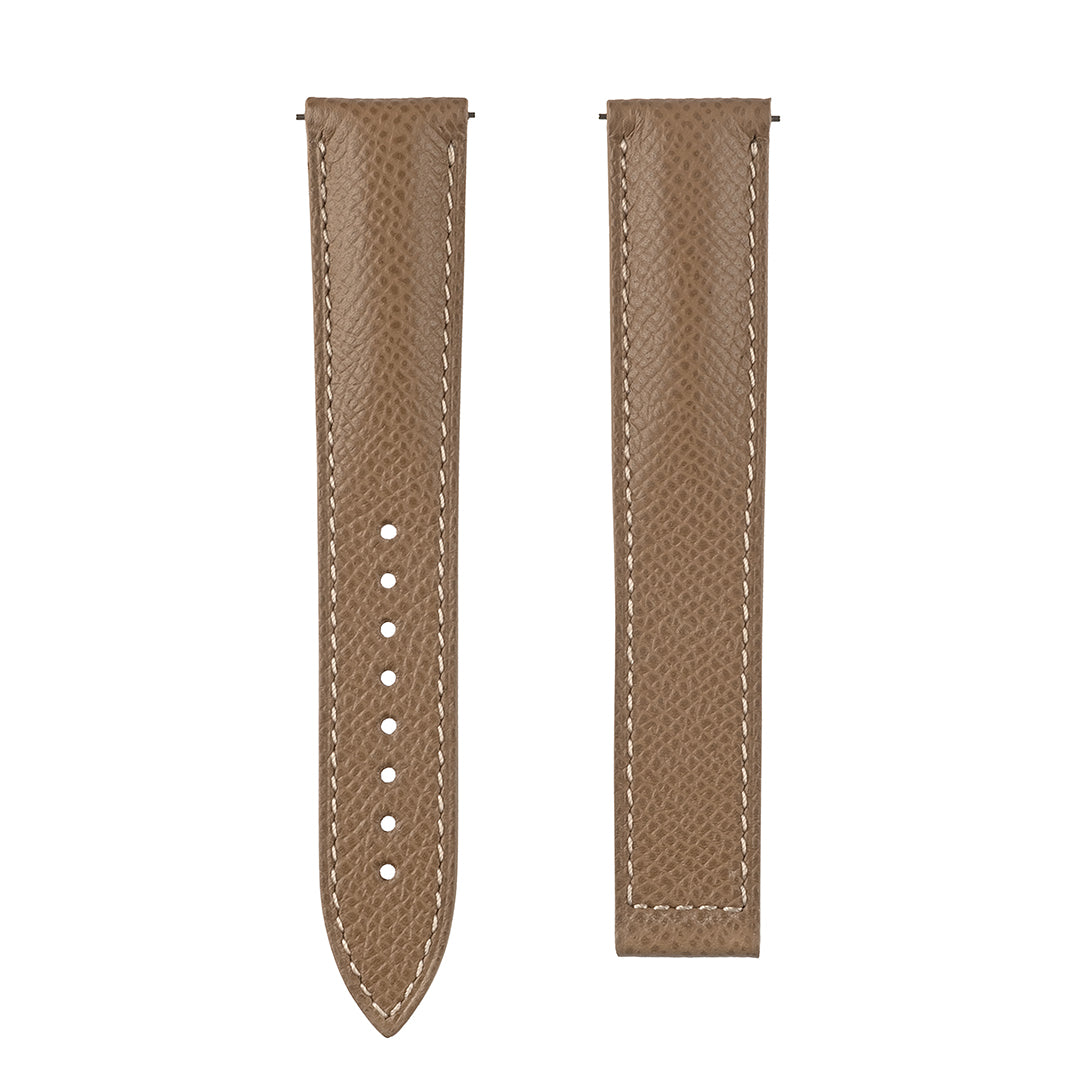 Omega Style Deployant Strap 
Epsom Calfskin Taupe