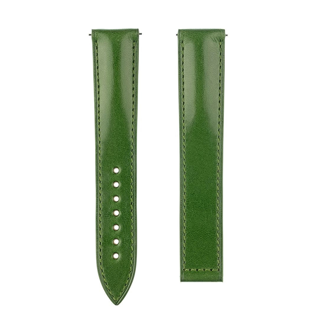 Omega Style Deployant Strap Tuscany Leather Green