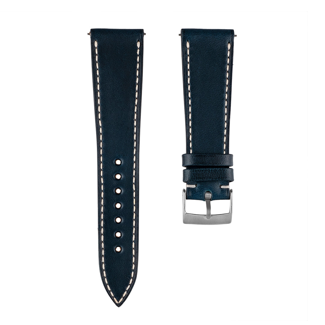 Italian Leather Watch Strap Midnight Blue
