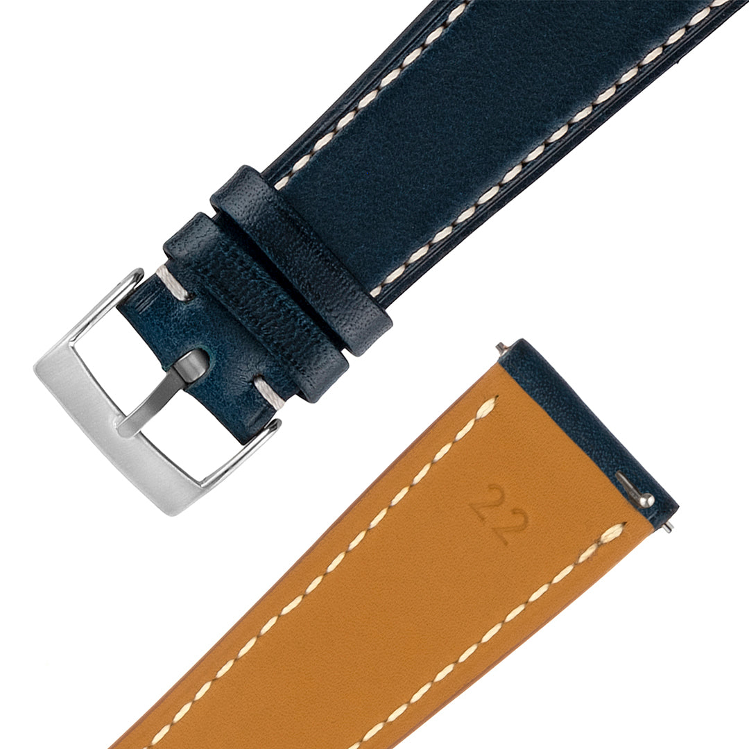 Italian Leather Watch Strap Midnight Blue