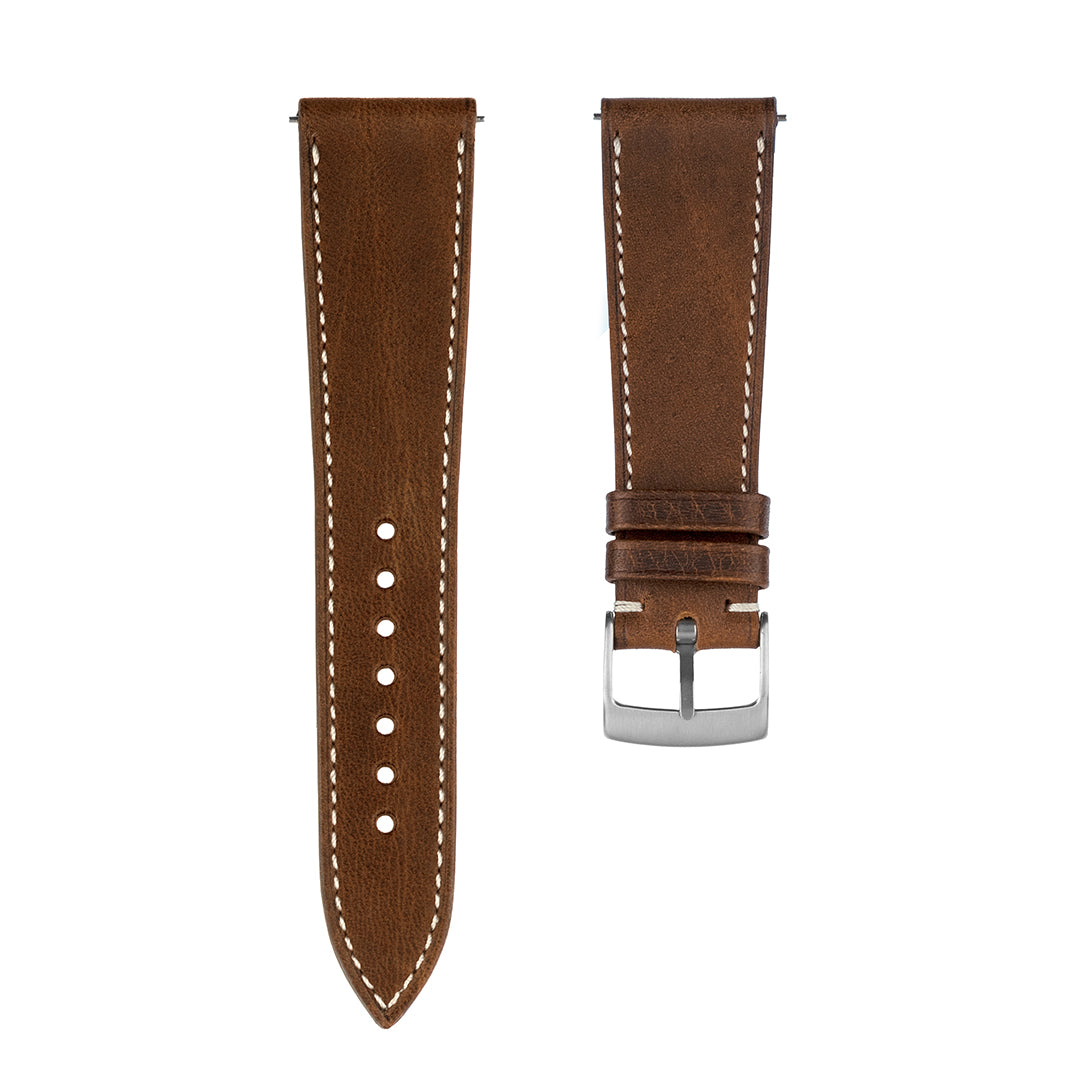 Horween Leather Watch Strap Vintage Peacan Brown