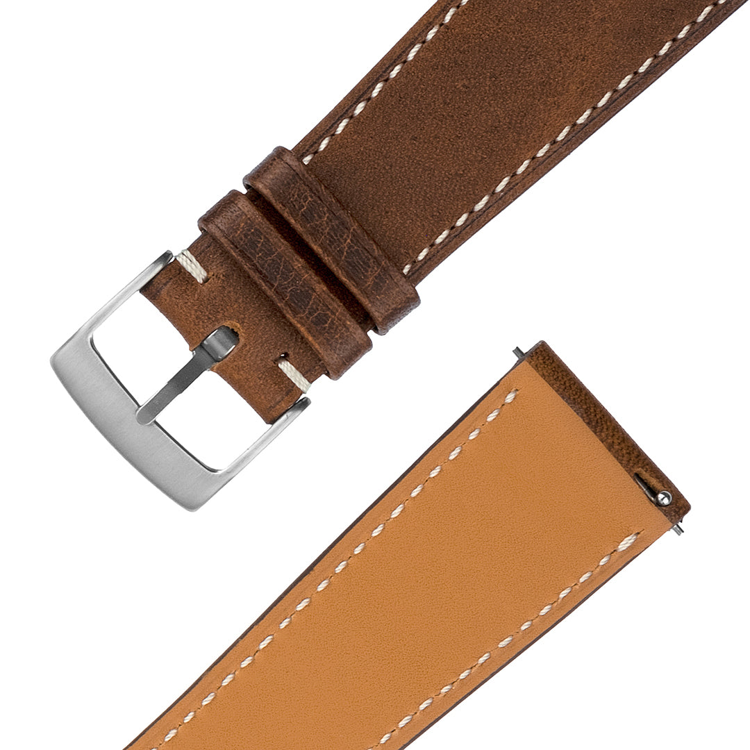 Horween Leather Watch Strap Vintage Peacan Brown