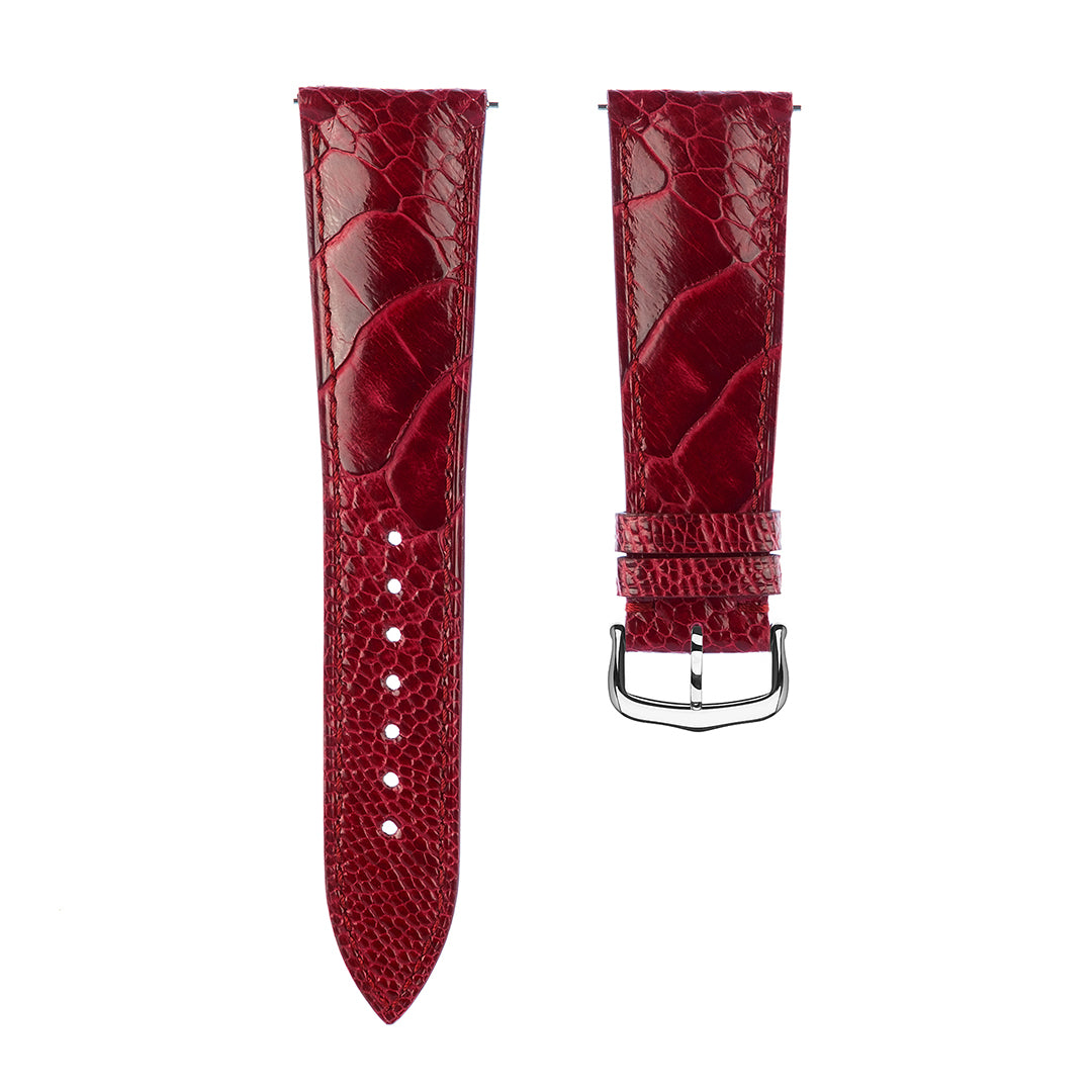 Ruby Red Ostrich Watch Strap