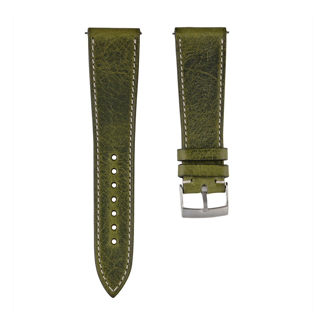 Vintage Leather Watch Strap Italian Badalassi Wax Green