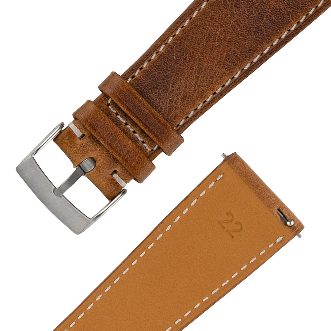 Vintage Leather Watch Strap Italian Badalassi Wax Brown