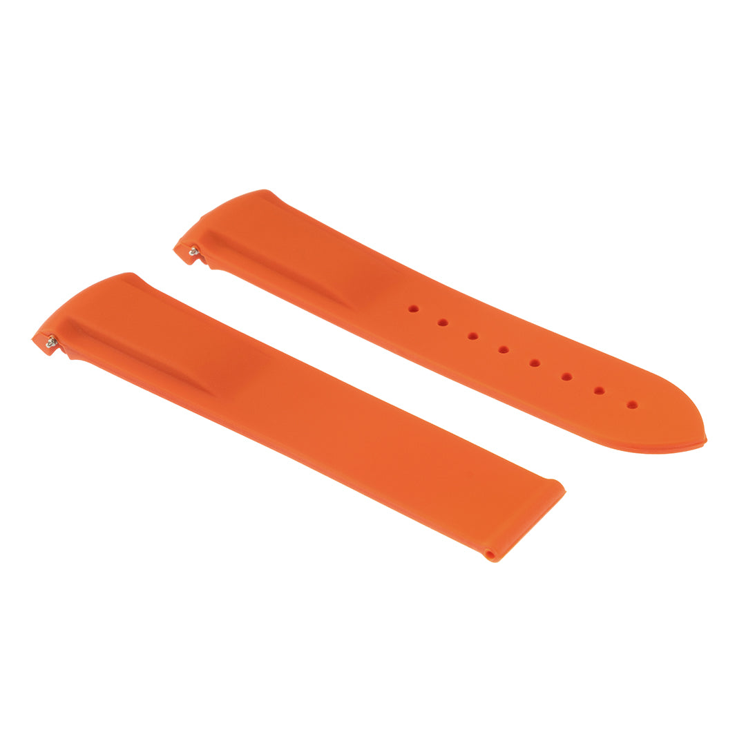 Omega Style Deployant Rubber Strap Orange