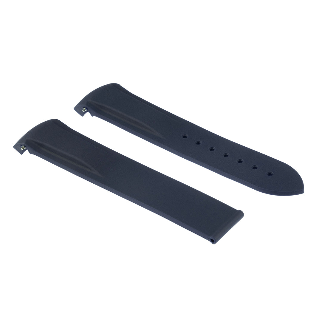 Omega Style Deployant Rubber Strap Navy