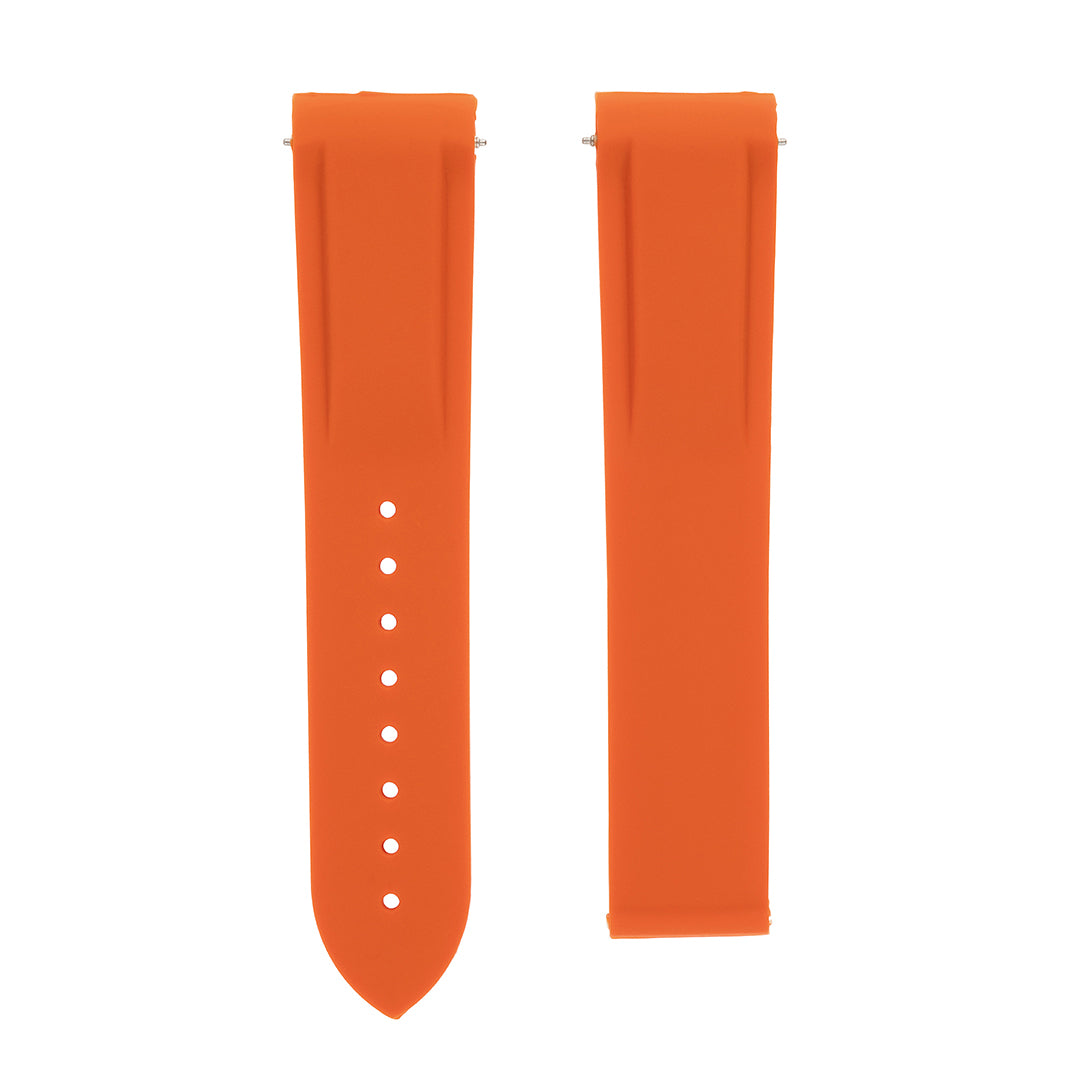 Omega Style Deployant Rubber Strap Orange