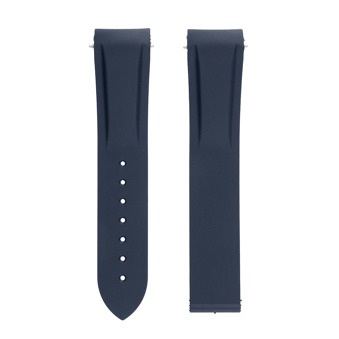 Omega Style Deployant Rubber Strap Navy