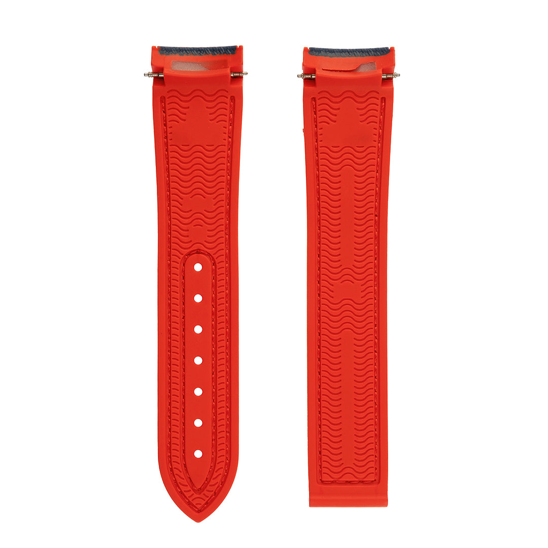 Omega Style Deployant Strap Rubber Cordura Navy Red