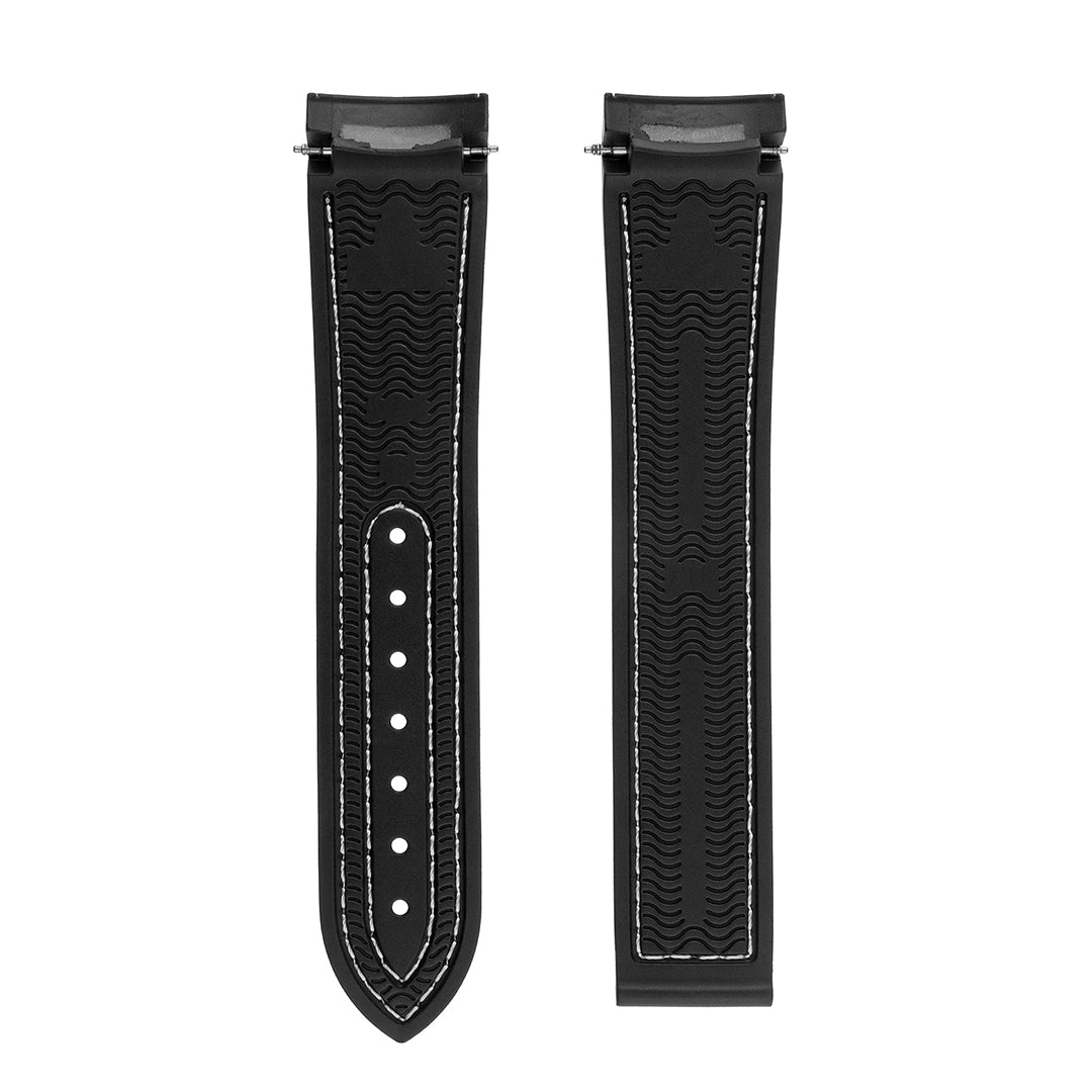 Omega Speedmaster Rubber Cordura Strap Black White