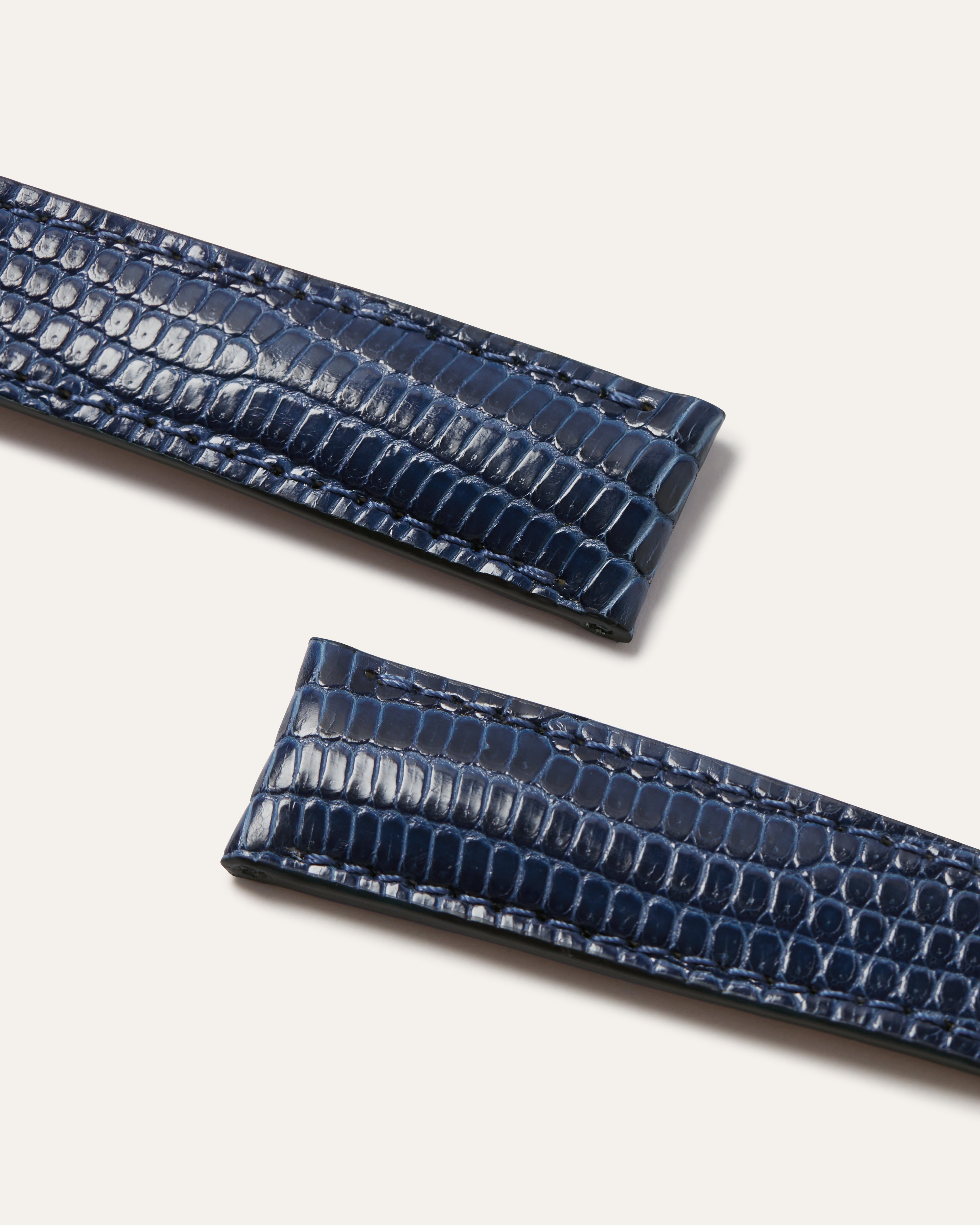 Lizard Classic Watch Strap in Shiny Azur Blue