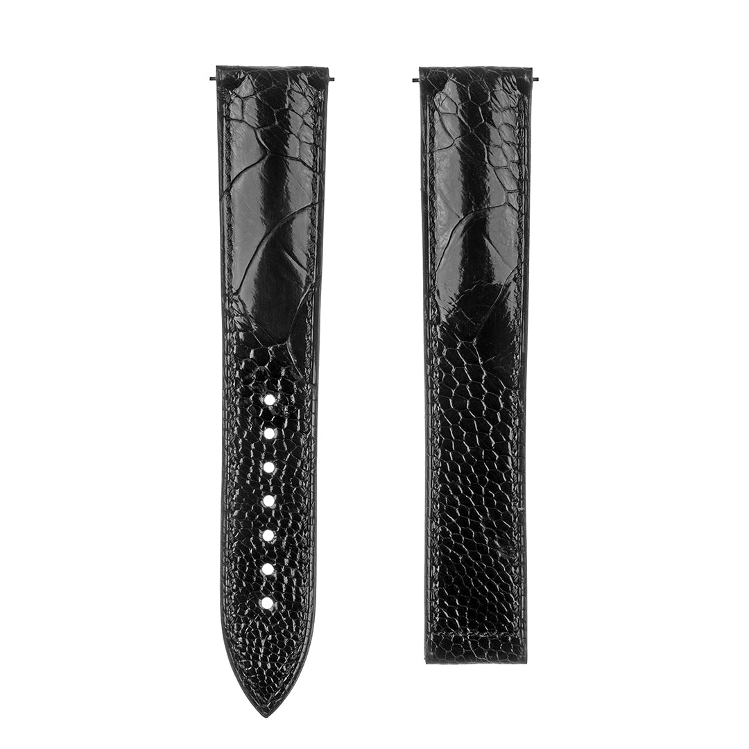 Omega Speedmaster Strap Black Ostrich Skin