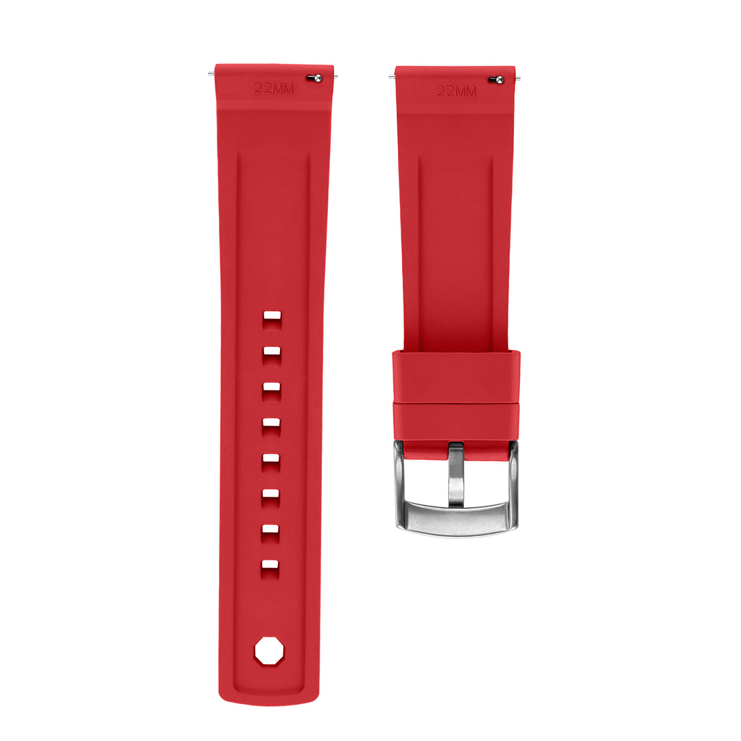 FKM Rubber Watch Strap Red