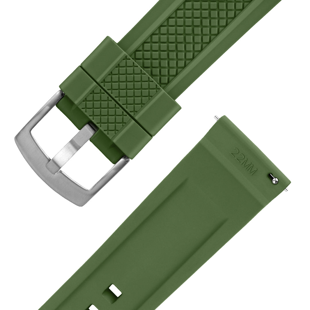 FKM Rubber Watch Strap Army Green