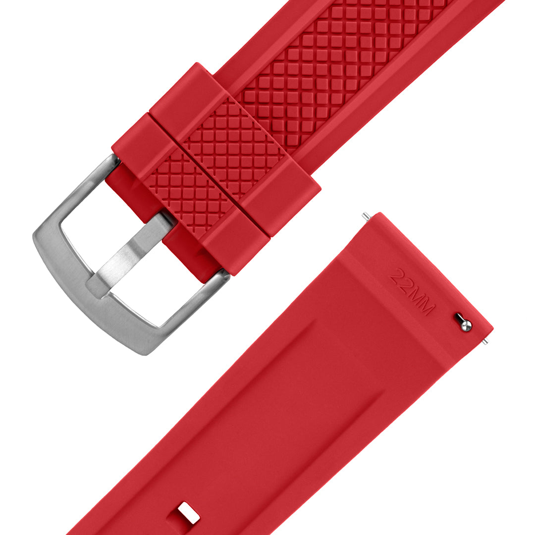 FKM Rubber Watch Strap Red