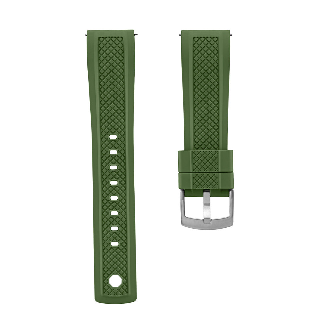 FKM Rubber Watch Strap Army Green