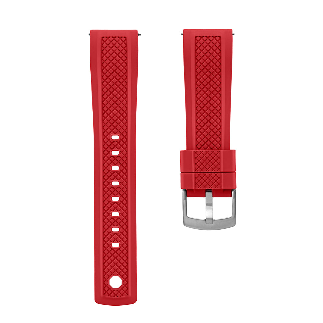 FKM Rubber Watch Strap Red