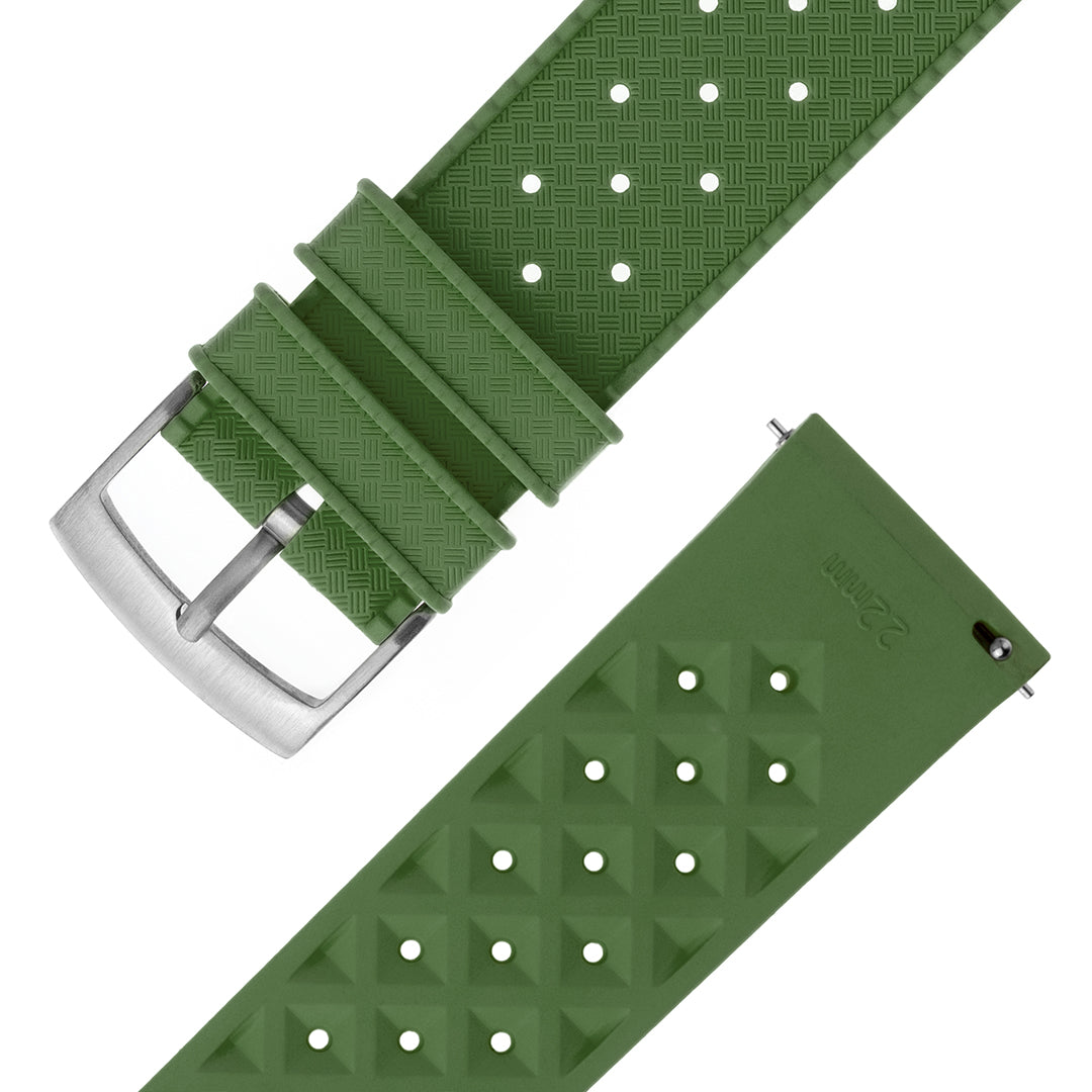 Tropical Rubber Watch Strap Army Green