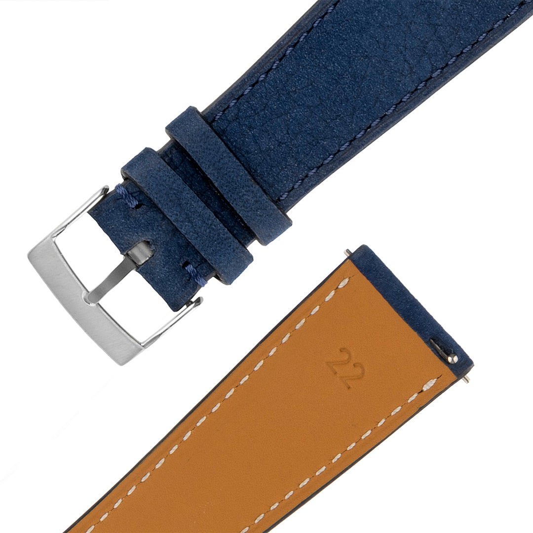 Nubuk-Uhrenarmband Marineblau