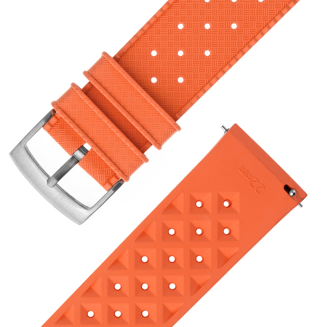 Uhrenarmband aus Kautschuk „Tropical“ in Orange