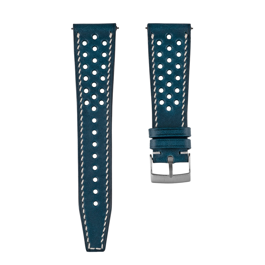 Rally Watch Strap Navy Blue Calfskin