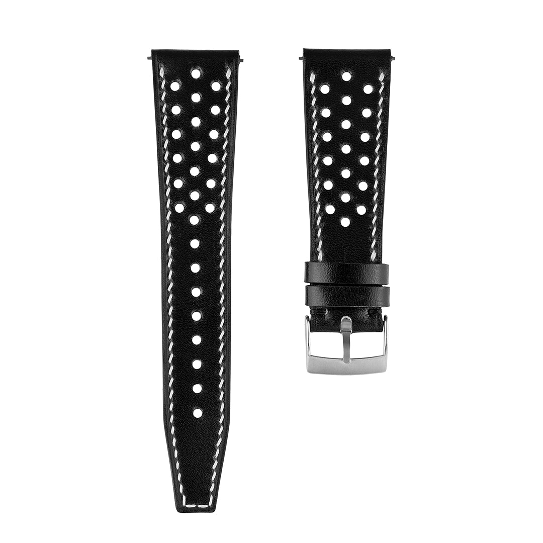 Rally Watch Strap Black Calfskin