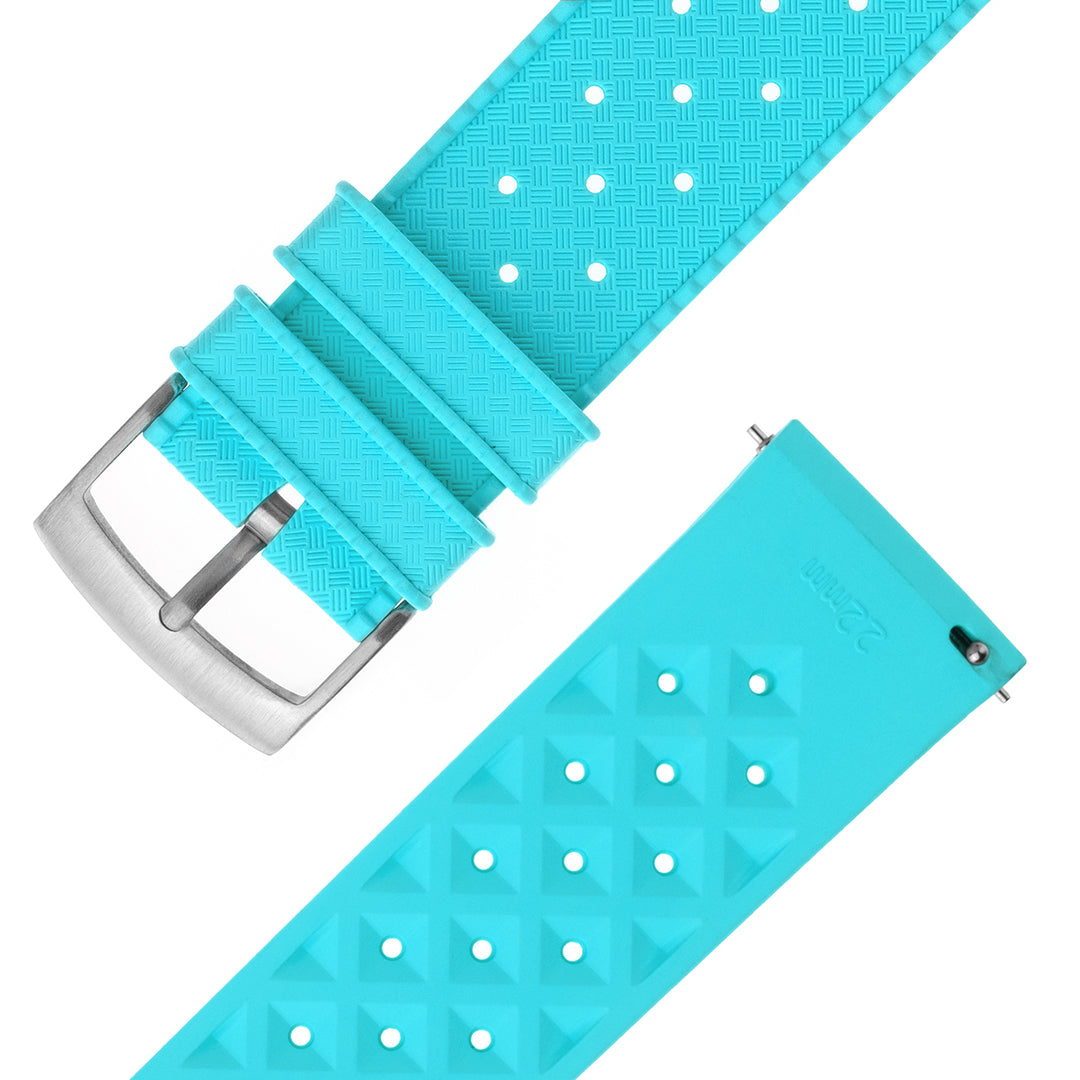 Tropical Rubber Watch Strap Cyan Blue